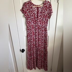 NATURAL LIFE Red and White Floral Maxi Dress